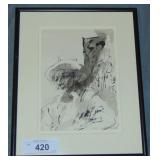 William Brice, "Portrait of Van Gogh" Ink on Paper William Brice, "Portrait of Van Gogh" Ink on Paper