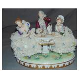 Dresden Porcelain Crinoline Group, "Tea Time" Dresden Porcelain Crinoline Group, "Tea Time"