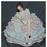 Dresden Style Porcelain Crinoline Figurine Dresden Style Porcelain Crinoline Figurine