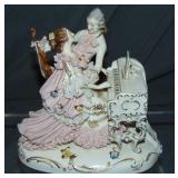 Dresden Style Porcelain Crinoline Figural Group Dresden Style Porcelain Crinoline Figural Group