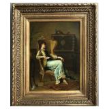 Alfred Stevens, "Nap Time" Oil on Canvas Alfred Stevens, "Nap Time" Oil on Canvas
