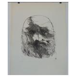 Leonard Baskin Signed Artist Proof Etching Leonard Baskin Signed Artist Proof Etching