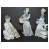 Lladro Figurines. Lot of 3.