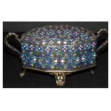 Enamel on Silver Trinket Box. Enamel on Silver Trinket Box.