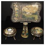 Nippon Dark Woodland Dresser Set. Nippon Dark Woodland Dresser Set.