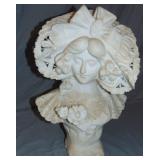 Alabaster Bust of a Woman, Signed A. Cipriani