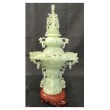 Jade Incense Burner. Light Green Shade.