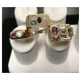 18 Kt Gold Ring Lot of 3