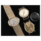(3) Ladies 18 Kt Wrist Watches (3) Ladies 18 Kt Wrist Watches