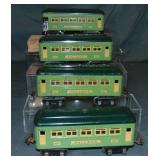 4 Lionel 607 Series Passenger Cars