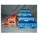 4 Clean Lionel Blue Comet Cars, 3 Boxed