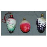 (3) Vintage Christmas Glass Bulb Ornaments (3) Vintage Christmas Glass Bulb Ornaments