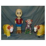 Lot of 4 Various Carnival Chalkware Statues Lot of 4 Various Carnival Chalkware Statues