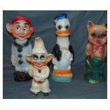 Lot of 4 Various Carnival Chalkware Statues