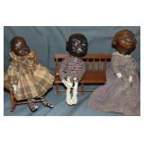 Three Wax Character Dolls, Attr. Mary McEwen Three Wax Character Dolls, Attr. Mary McEwen