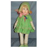 21" Lenci Felt Girl Doll, Side Looking 21" Lenci Felt Girl Doll, Side Looking