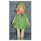 21" Lenci Felt Girl Doll, Side Looking