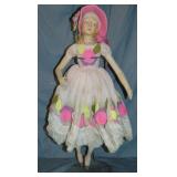 27" Lenci Long Limb Lady Doll, Side Looking