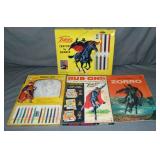 Vintage Zorro Crayon & Pencil Coloring Sets