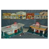 (4) Marx Tin Lithographed Playset Buildings (4) Marx Tin Lithographed Playset Buildings