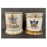 Lot of 2 Fraternal Shaving Mugs