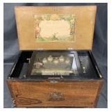 Swiss 12 Tune Music Box with Bells & Butterflies