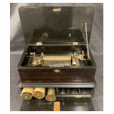 Swiss Music Box with 4 Interchangeable Cylinders