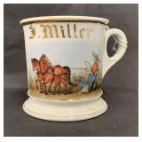 Occupational Shaving Mug, Farmer Plowing Field