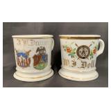 Lot of 2 Fraternal Shaving Mugs