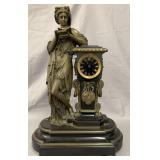 Bronze & Marble Figural Clock, Charpentier Paris
