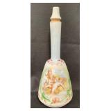 Milk Glass Bell Cherub Barber Bottle