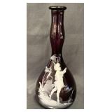 Purple Amethyst Mary Gregory Style Barber Bottle