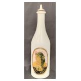 Milk Glass Barber Bottle, Sea Foam