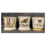 Lot of 3 Fraternal Shaving Mugs