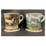 Lot of 2 Decorative Shaving Mugs