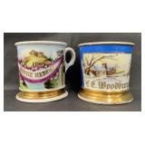 Lot of 2 Scenic Shaving Mugs