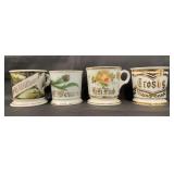 Lot of 4 Decorative Shaving Mugs