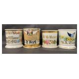 Lot of 4 Decorative Shaving Mugs