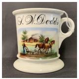 Occupational Shaving Mug, Farmer Plowing Fields