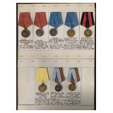 Eight Military Medals.