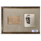 Kathe Kollwitz. Handwritten Postcard signed.