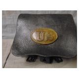 Civil War Leather Cartridge Box.
