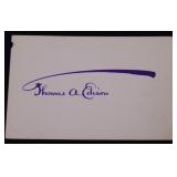 Thomas Edison Autograph.