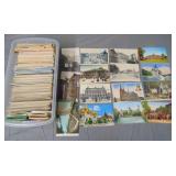 Estate Post Card Lot in Plastic Tub.