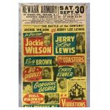 1961 Jackie Wilson vs Jerry Lee Lewis Window Card