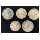 (5) Different Zeppelin Commemorative Medals