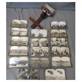Stereoviewer and (17) Keystone Stereo Cards