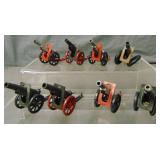 Lot of (8) Tootsie Toy Cannons.