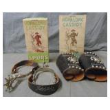 Hopalong Cassidy Spurs and Cuffs. Both Boxed.