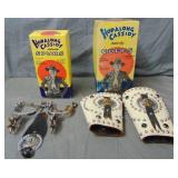 Hopalong Cassidy Spurs and Cuffs. Both Boxed.
